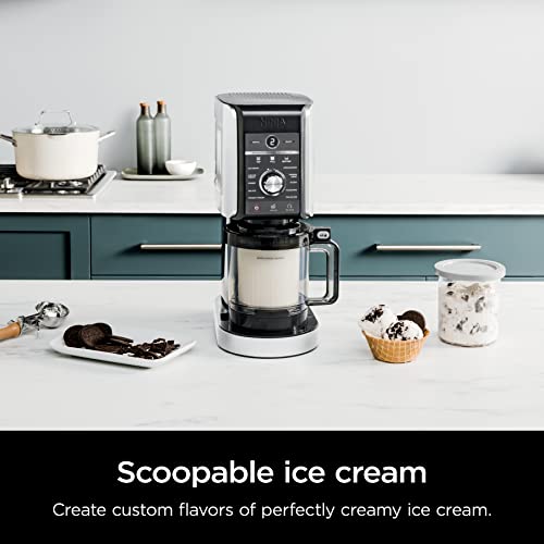 Ninja NC501 CREAMi Deluxe 11-in-1 Ice Cream & Frozen Treat Maker for Ice Cream, Sorbet, Milkshakes, Frozen Drinks & More, 11 Programs, with 2 XL Family Size Pint Containers, Perfect for Kids, Silver