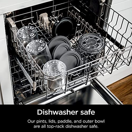 Ninja NC301 CREAMi Ice Cream Maker, for Gelato, Mix-ins, Milkshakes, Sorbet, Smoothie Bowls & More, 7 One-Touch Programs, with (2) Pint Containers & Lids, Compact Size, Perfect for Kids, Silver