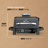 Ninja OG751BRN Woodfire Pro Outdoor Grill & Smoker with Built-In Thermometer, 7-in-1 Master Grill, BBQ Smoker, Air Fryer, Bake, Roast, Dehydrate, Broil, Ninja Woodfire Pellets, Portable,Electric, Grey